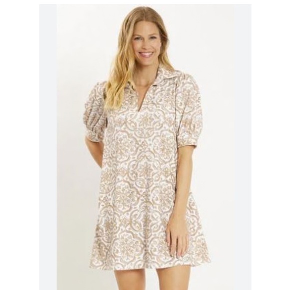 JUDE CONNALLY EMERSON DRESS LIGHTWEIGHT JUDE CLOTH PAINTED TILE SAND XXL NWT - Picture 3 of 10